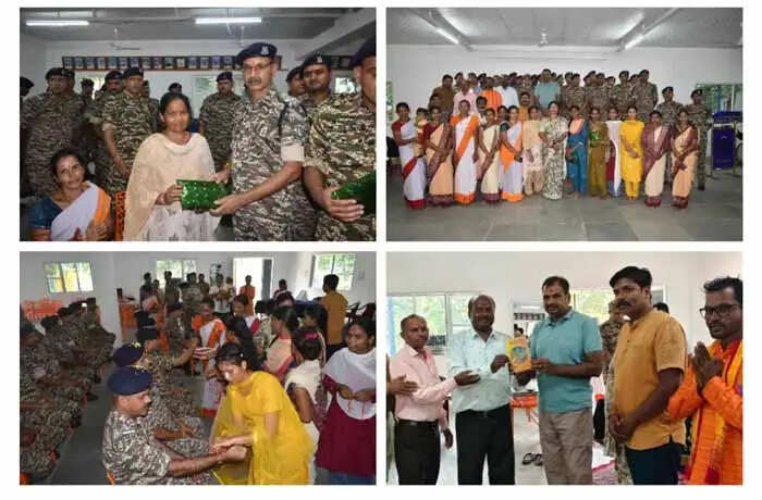 एकल अभियान की आचार्य बहनों ने सीआरपीएफ 170 बटालियन के जवानों काे बांधा रक्षा सूत्र