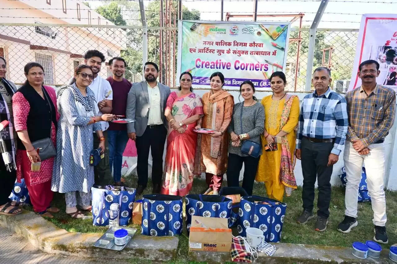 कोरबा : शहर सौंदर्यीकरण को मूर्तरूप देने क्रिएटिव कार्नर अभियान शुरु