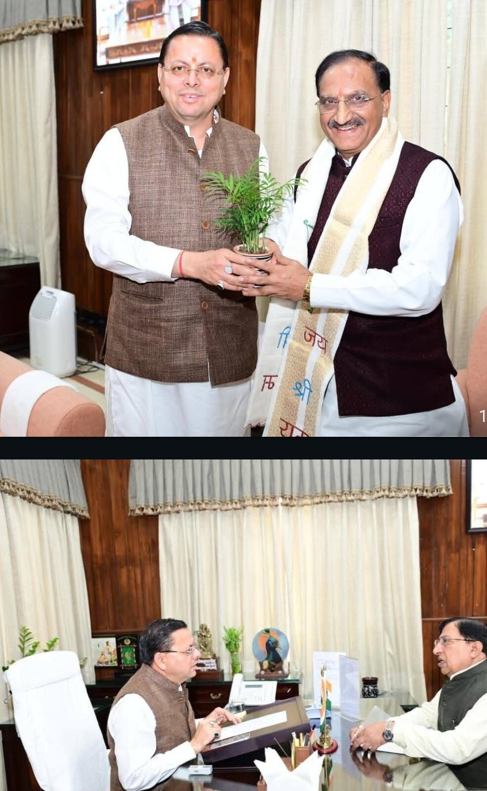 मुख्यमंत्री से पूर्व सीएम निशंक समेत जनप्रतिनिधियों ने की मुलाकात