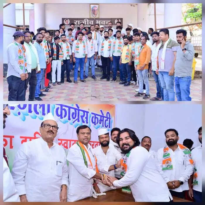 प्रदेश कांग्रेस अध्यक्ष बैज के समक्ष &nbsp;दो दर्जन से अधिक युवाओं ने थामा पार्टी का दामन
