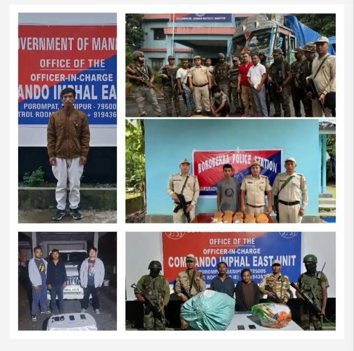 मणिपुर में तीन उग्रवादी समेत कई गिरफ्तार, भारी मात्रा में मादक पदार्थ बरामद
