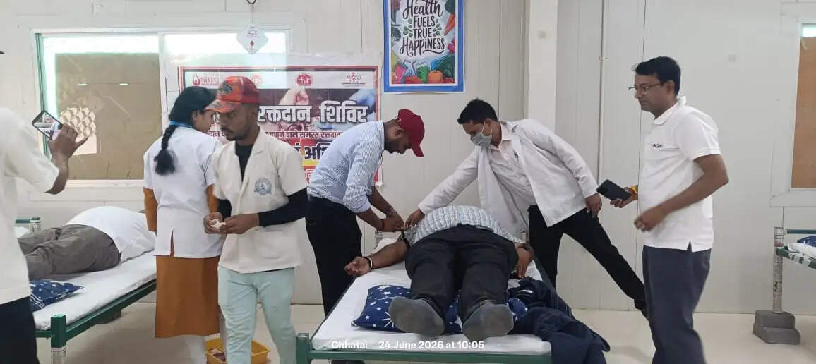 अनूपपुर: अडानी थर्मल पावर प्लांट में लगा रक्तदान शिविर, 293 यूनिट रक्त का हुआ संग्रह