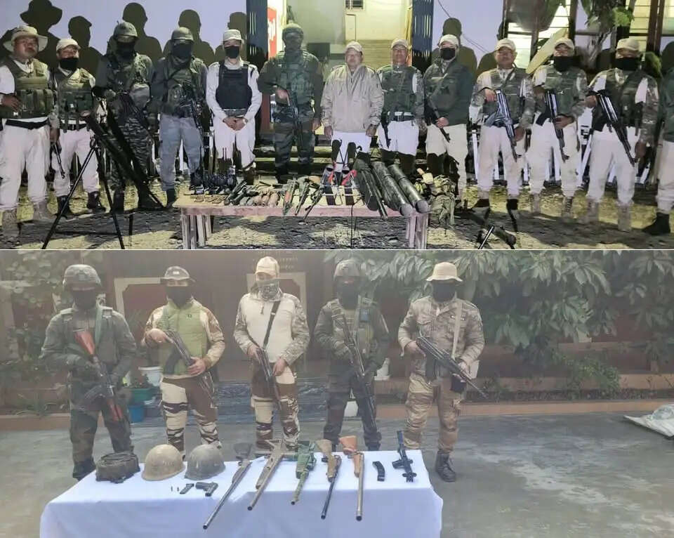थौबल एवं चंदेल जिलों से भारी मात्रा में हथियार एवं गोला-बारूद बरामद