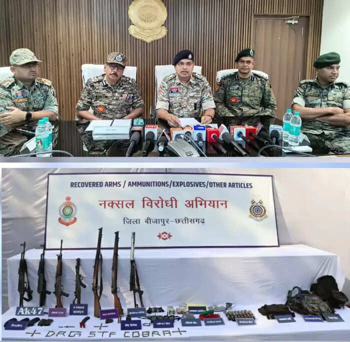 छत्तीसगढ़ के बीजापुर मुठभेड़ में मारे गये 27 लाख के इनामी 6 नक्सलियाें की हुई शिनाख्त