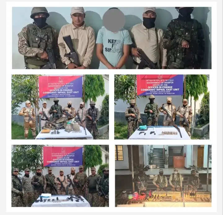 मणिपुर में सुरक्षा बलों का बड़ा अभियान, भारी मात्रा में हथियार और विस्फोटक बरामद