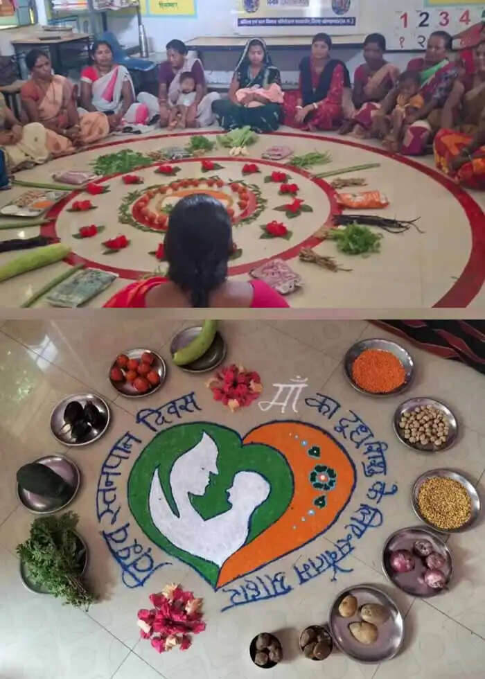विश्व स्तनपान सप्ताह के तहत आंगनबाड़ी केंद्रों में बताया जा रहा स्तनपान का महत्व