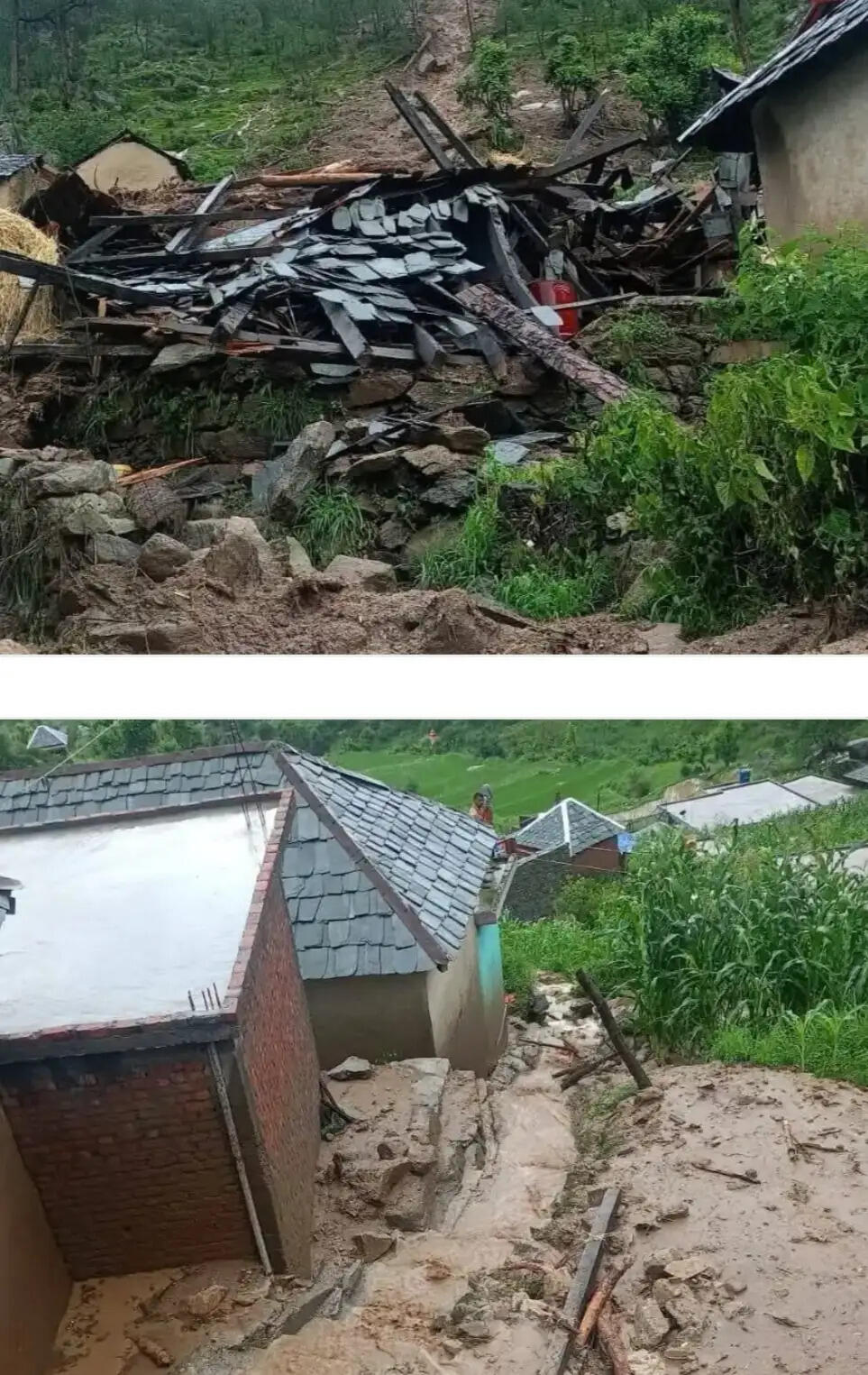 शाहपुर की बोह घाटी में बादल फटा, आधा दर्जन मकान क्षतिग्रस्त