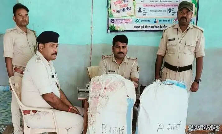 कमला बलान तटबंध पर 73.6 किलो गांजा बरामद, तस्करी नेटवर्क की जांच में जुटी पुलिस
