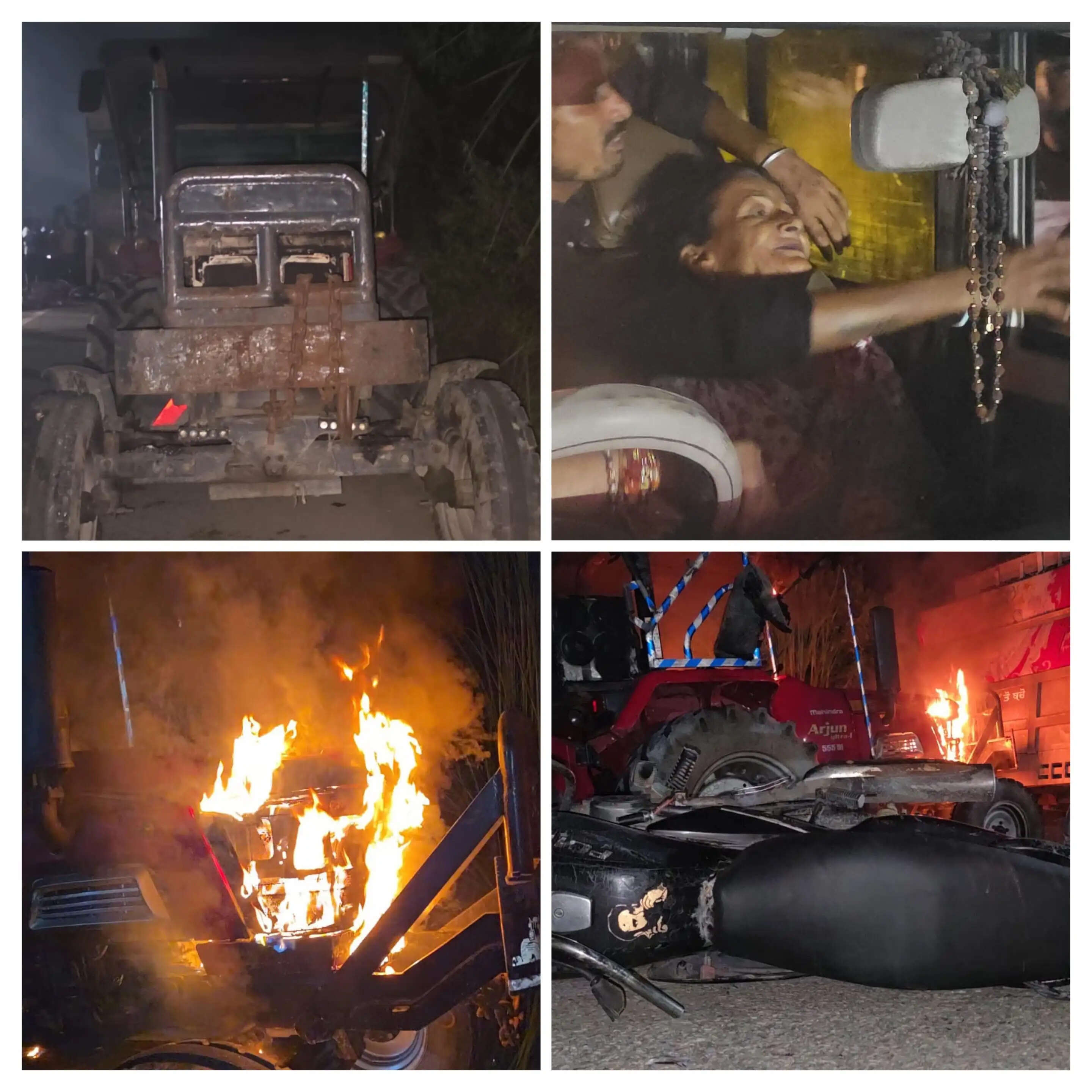 गांव के लिंक रोड पर अवैध माइनिंग का खेल पड़ा भारी, बिना लाइट दौड़ रही ट्रैक्टर-ट्रॉली से बाइक सवार की मौत, गुस्साए ग्रामीणों ने वाहन फूंका