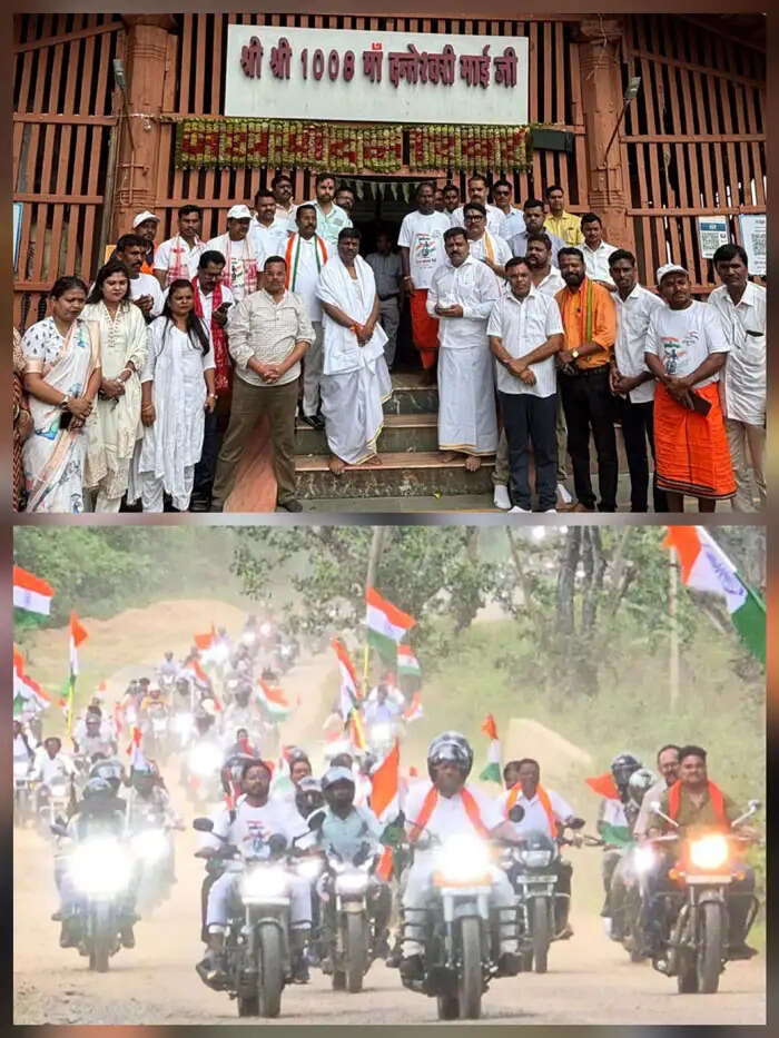 माँ दंतेश्वरी के आशीर्वाद के साथ बस्तर तिरंगा यात्रा के दूसरे दिन बीजापुर के हुई लिए रवाना