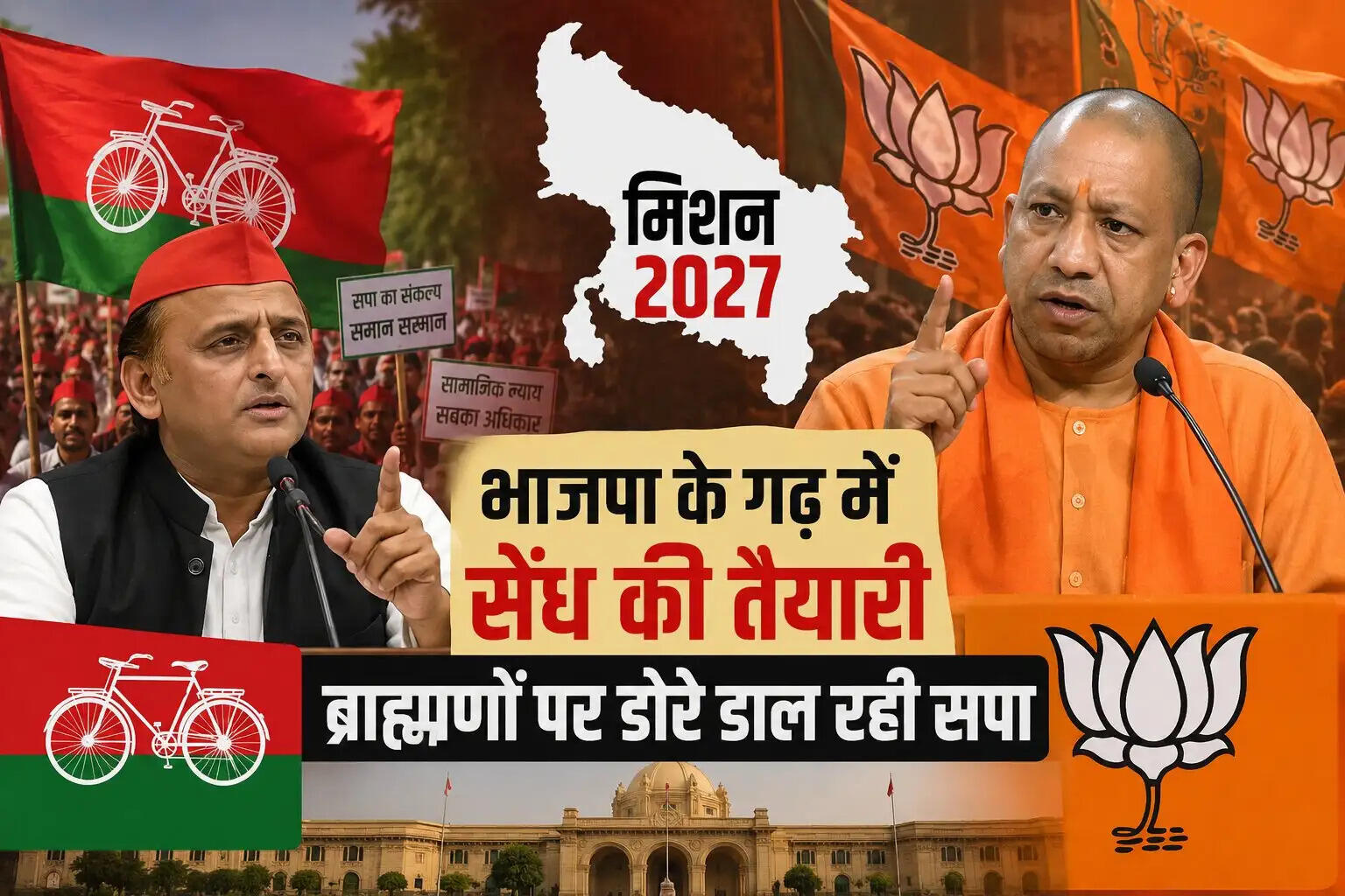 भाजपा के गढ़ में सेंध की तैयारी, ब्राह्मणों पर डोरे डाल रही सपा