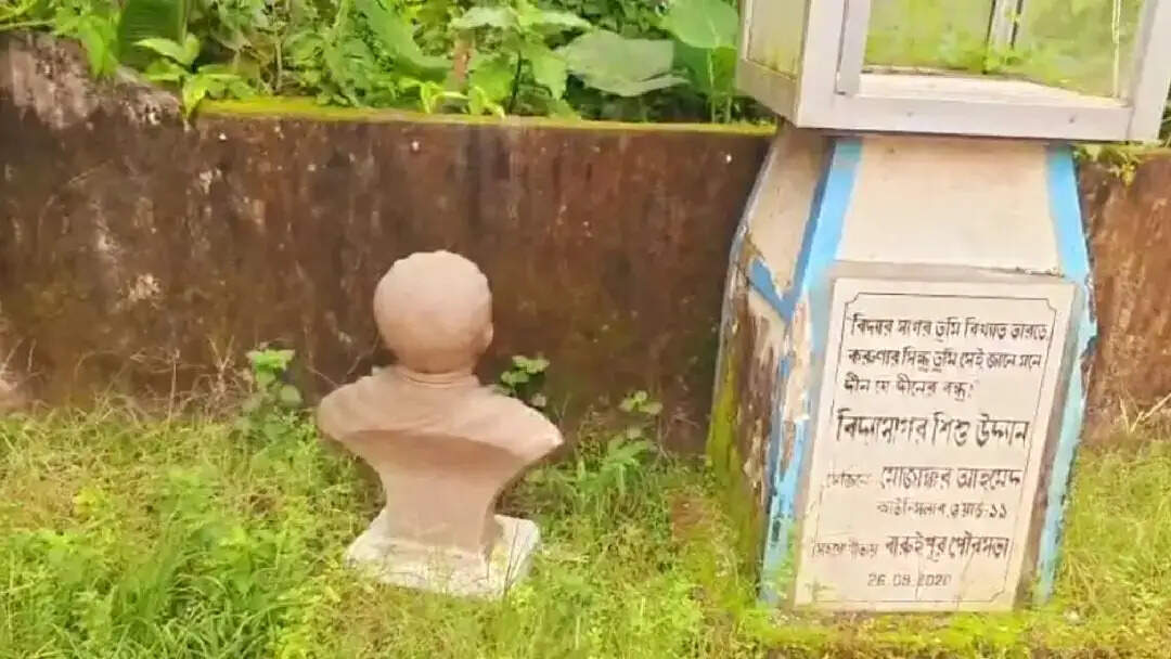 शिक्षक दिवस पर झाड़ियों में पड़ी मिली ईश्वरचंद्र विद्यासागर की प्रतिमा, बारुईपुर में उठे सवाल