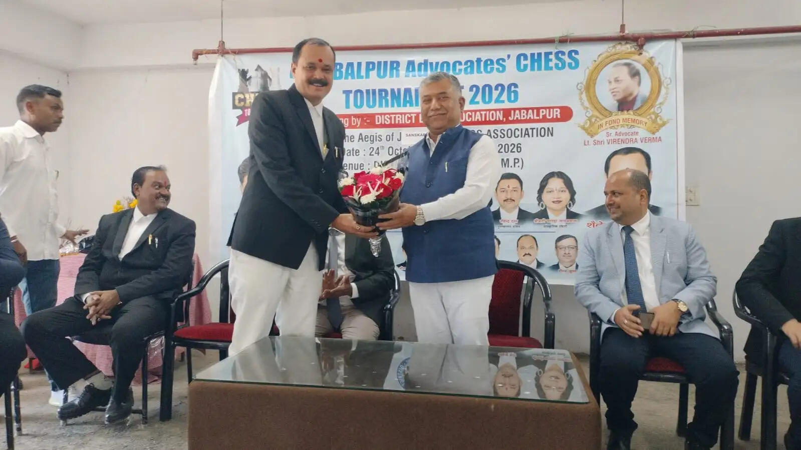 जबलपुर अधिवक्ता शतरंज टूर्नामेंट 2026 का शुभारंभ, 55 अधिवक्ता ले रहे हिस्सा