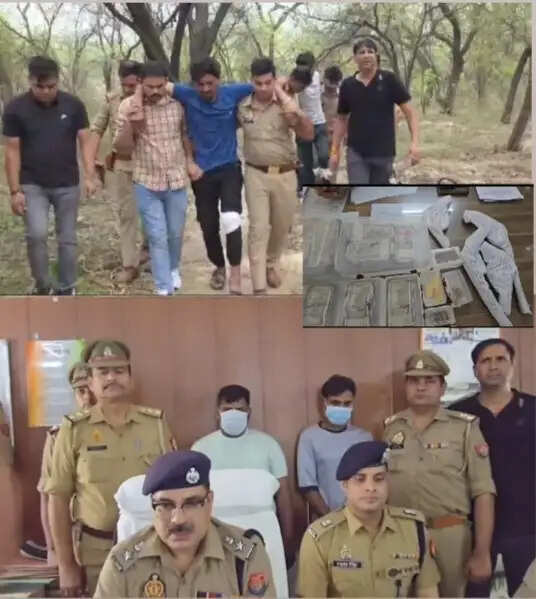 पुलिस मुठभेड़ में चार शातिर बदमाश गिरफ्तार, दाे के पैर में लगी गोली