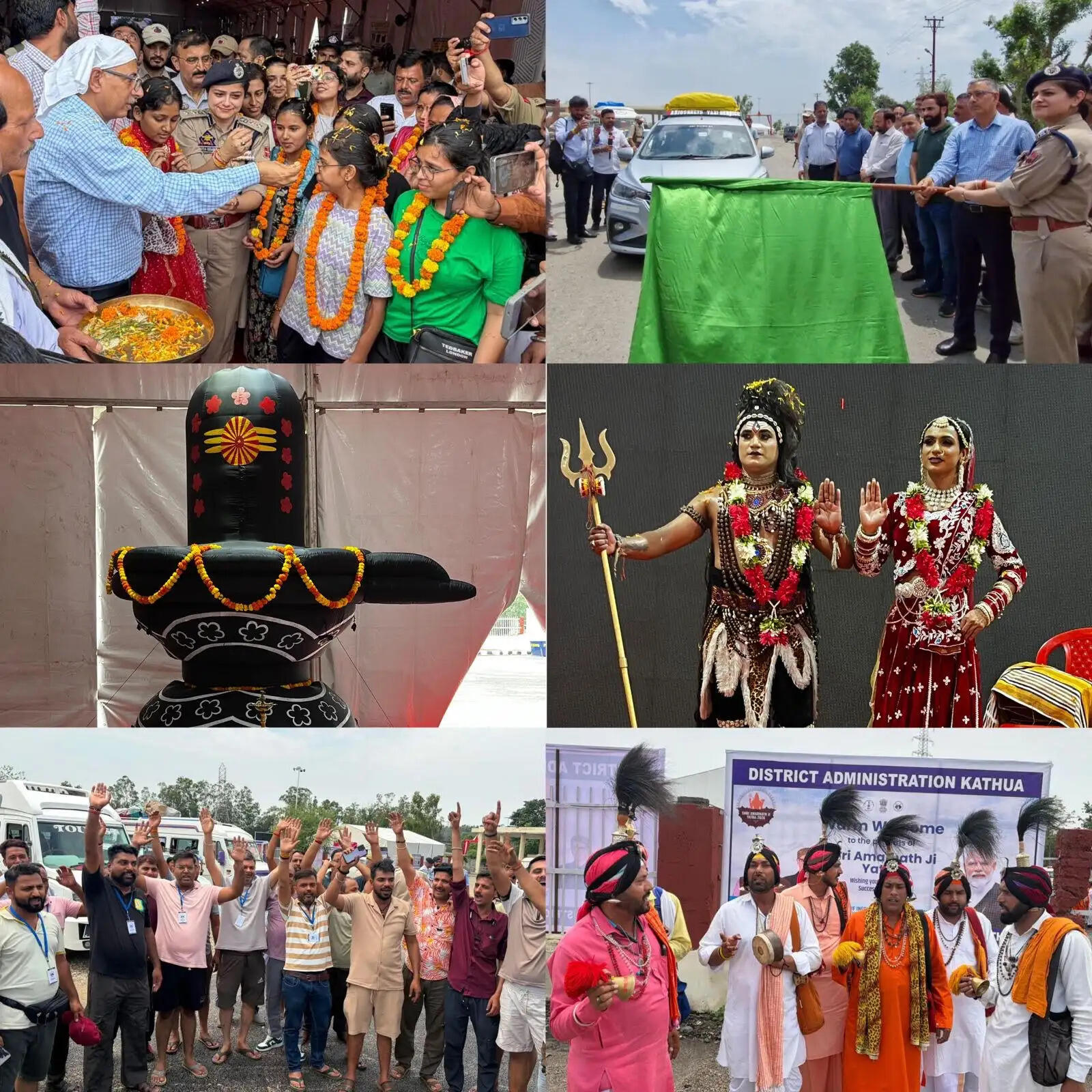 भोलेनाथ के जयकारों से गूंजा लखनपुर, अमरनाथ यात्रियों के पहले जत्थे का भव्य स्वागत
