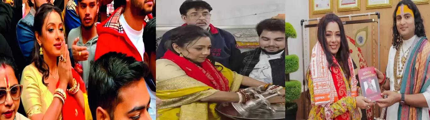 लोकप्रिय टीवी शो अनुपमा की अभिनेत्री रूपाली ने किए बांकेबिहारी के दर्शन, अनिरुद्धाचार्य से की मुलाकात