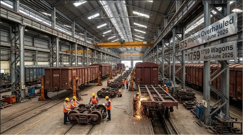 पश्चिम मध्य रेलवे&nbsp;कोटा ने जून माह में 575 वैगनों का पीरियोडिक ओवरहॉलिंग किया