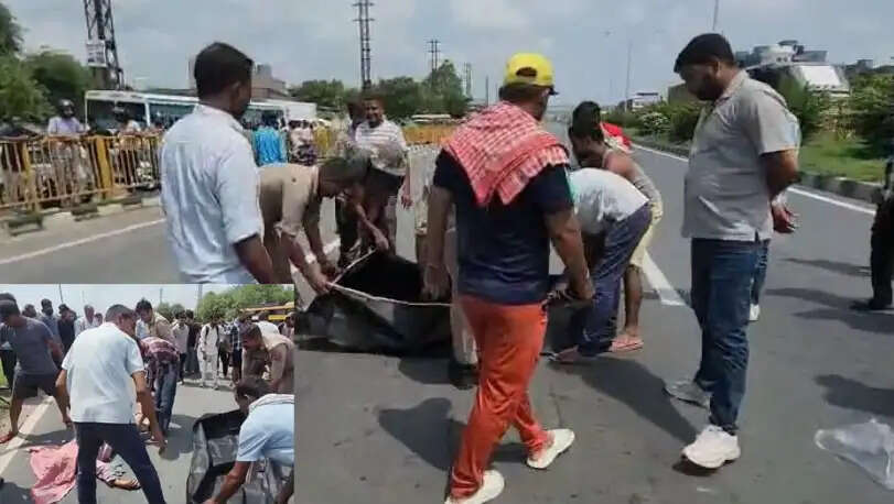 मथुरा: रोडवेज बस ने सड़क पार कर रहे दम्पत्ति सहित मासूम को रौंदा, पति-पत्नी की मौत