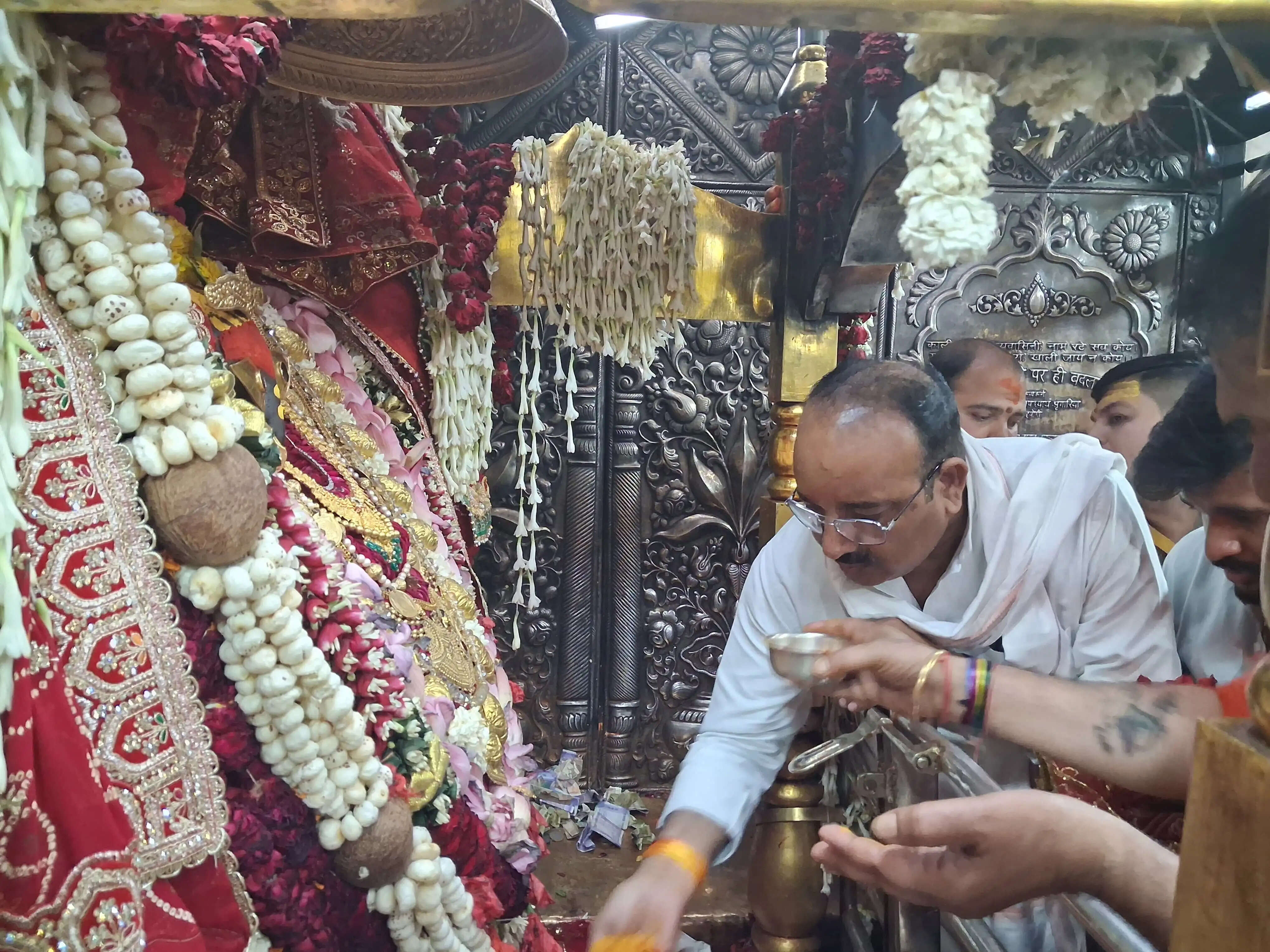 मां के दरबार पहुंचे राज्यमंत्री दिनेश सिंह, 70 हजार पौधाें का किया वितरण