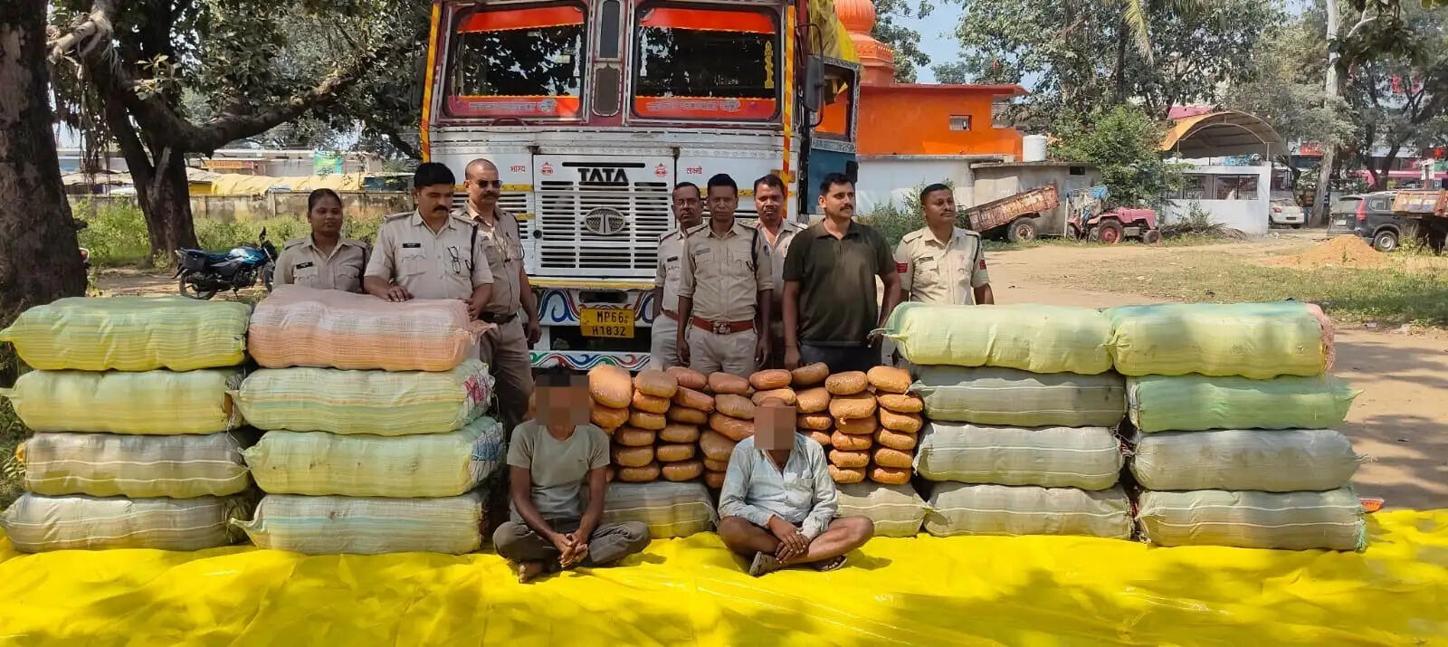 शहडोल में ट्रक से 735 किलो गांजा जब्त, दो आरोपी गिरफ्तार