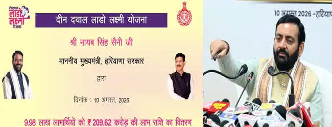 हरियाणा में लाडो लक्ष्मी योजना की दसवीं किस्त जारी