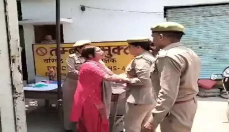 जमीनी विवाद को लेकर महिला का एसएसपी कार्यालय पर आत्मदाह का प्रयास