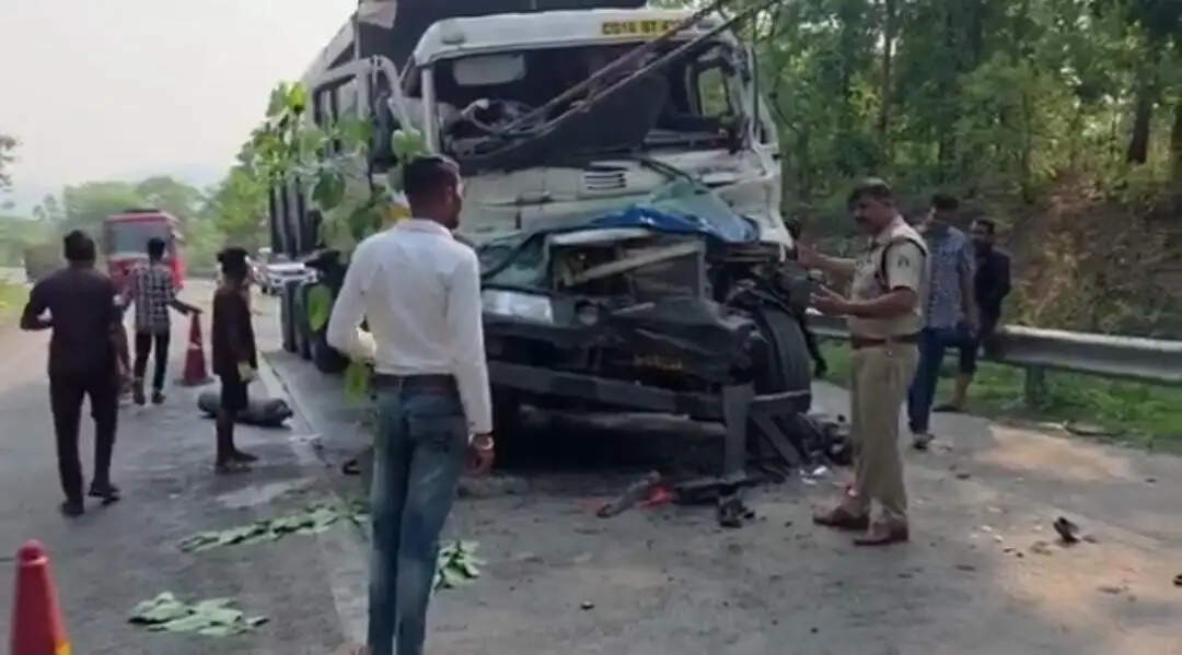 कटघोरा में दो ट्रेलरों की टक्कर, एक चालक की मौत