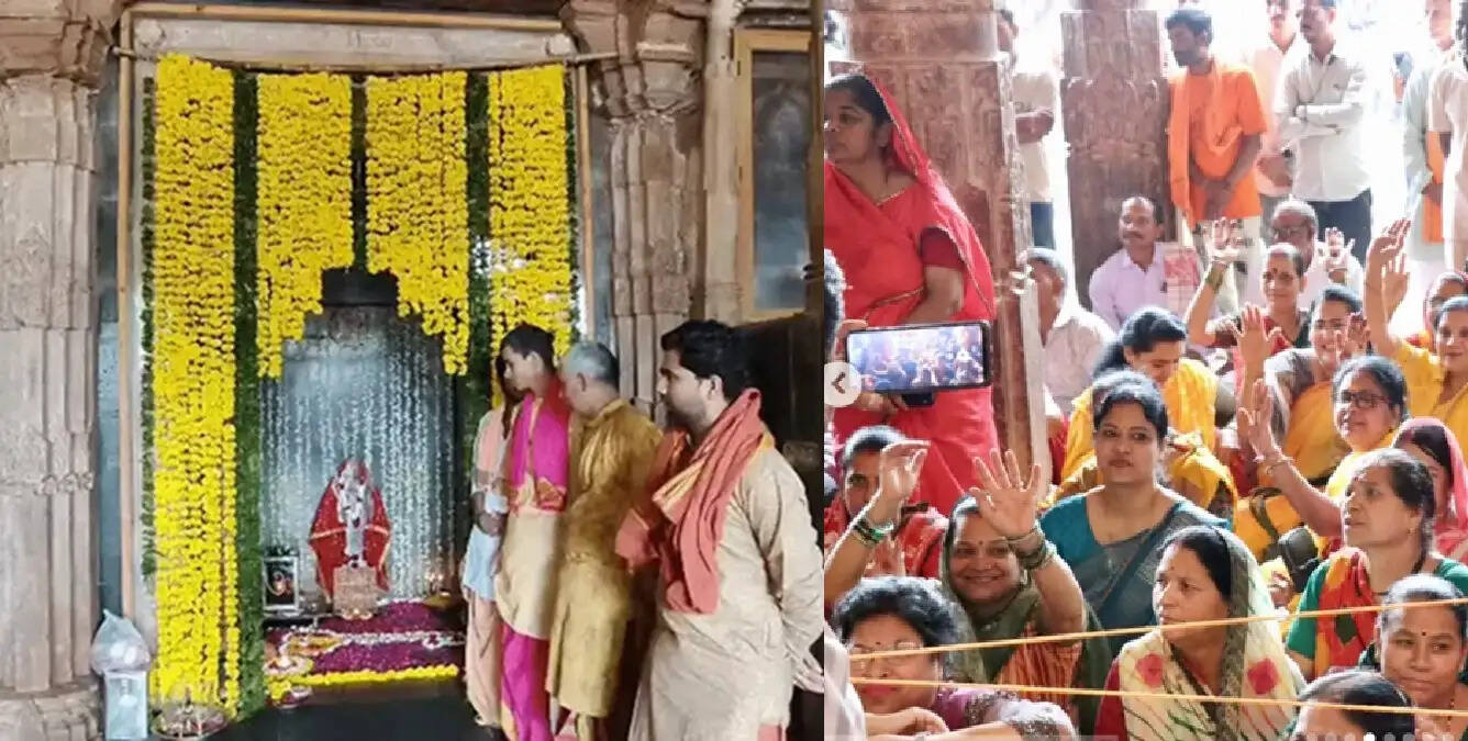 साध्वी ऋतंभरा ने मप्र के धार स्थित भोजशाला में किए मां वाग्देवी के दर्शन, बोलीं- 'लौटेगा राजा भोज का वैभव'