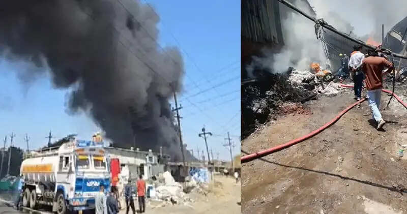 इंदौर में प्लास्टिक दाना फैक्ट्री में लगी भीषण आग, बुझाने में जुटी दमकल, कई किलोमीटर दूर तक दिख रहा धुंआ
