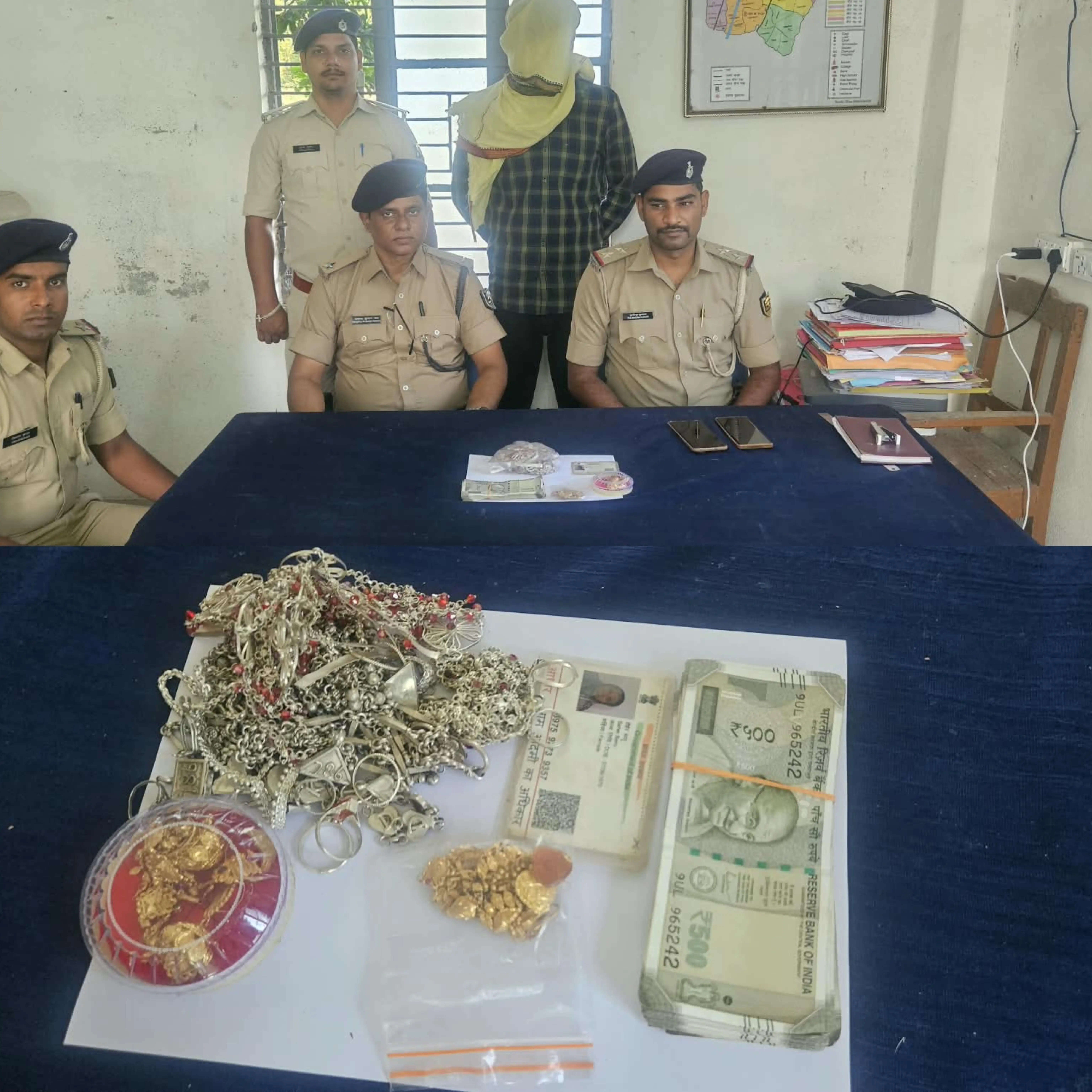 पहाड़कट्टा में गृहभेदन कांड का खुलासा, दो गिरफ्तार, सोने-चांदी के जेवर और 25 हजार रुपये बरामद