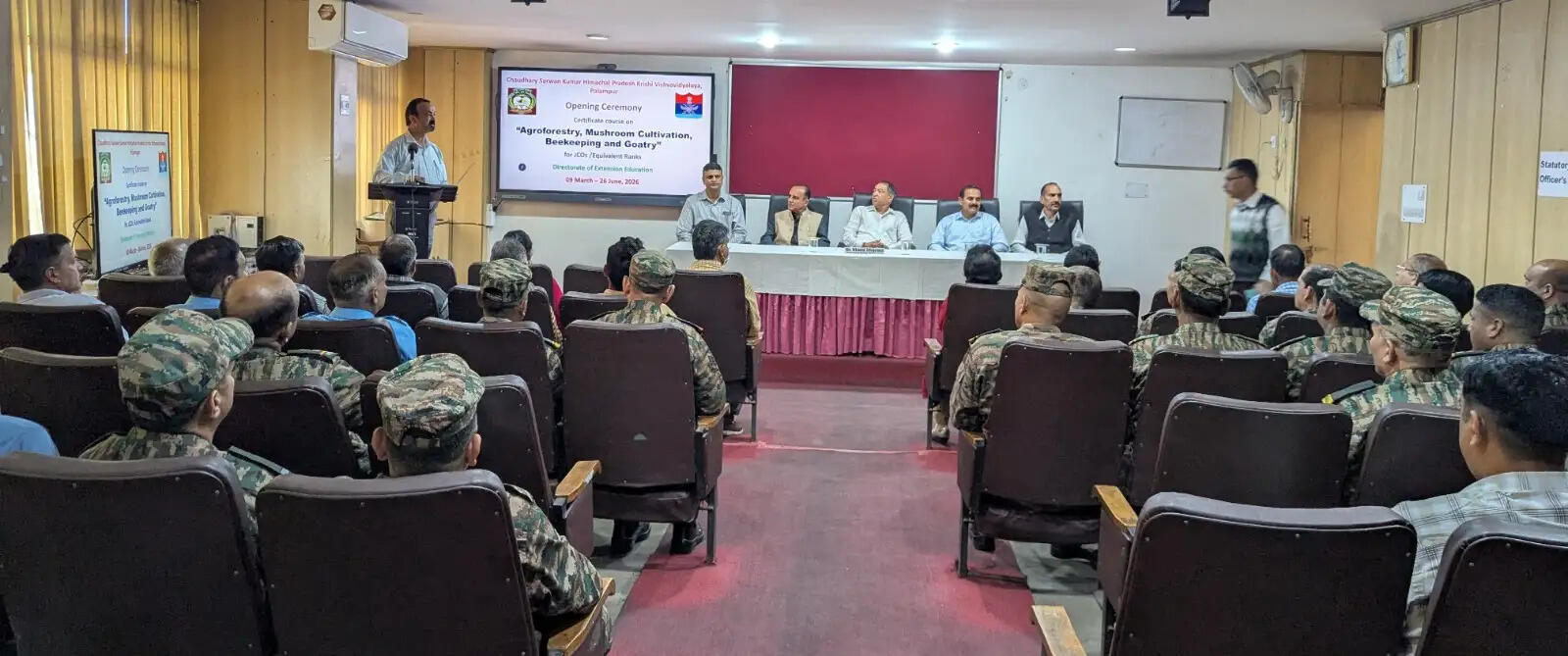 कृषि विश्वविद्यालय पालमपुर में रक्षा कर्मियों के लिए छठा प्रशिक्षण पाठ्यक्रम शुरू