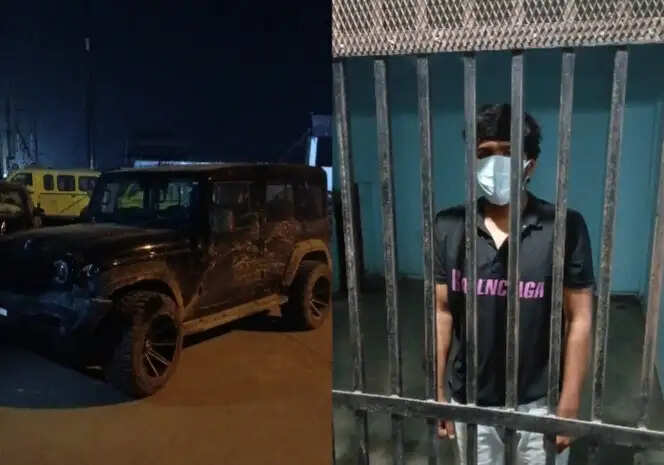 थार जीप का कहर, पेट्रोल पंप के सेल्समैन को मारी टक्कर, हालत गंभीर