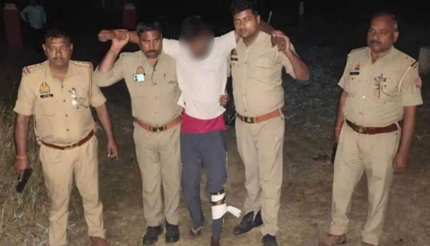 किशोरी का हत्यारोपी पुलिस मुठभेड़ में गिरफ्तार