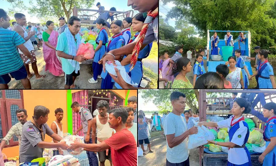 पूसीरे भारत स्काउट्स एंड गाइड्स ने बाढ़ प्रभावित परिवारों की मदद को बढ़ाया हाथ