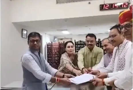 राज्यसभा चुनाव: डॉ. सतीश पूनिया और डॉ. अलका गुर्जर ने भरा नामांकन