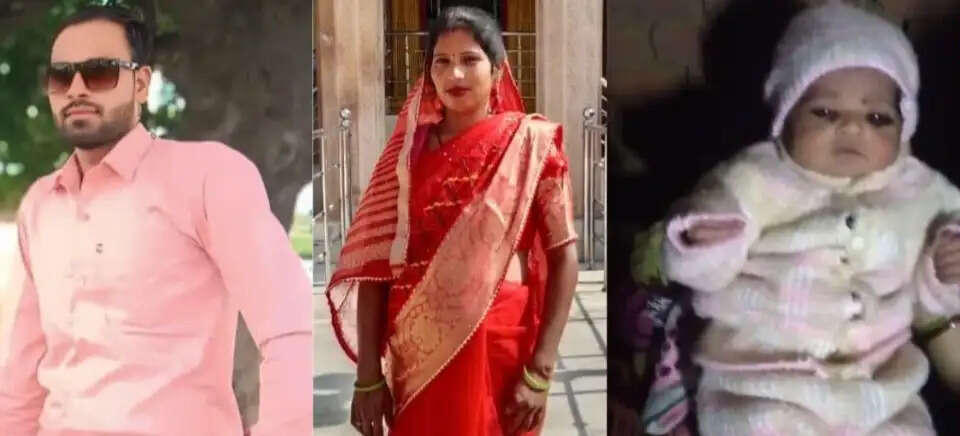 ट्रक की टक्कर से मोटरसाइकिल सवार दंपति और मासूम बेटी की मौत