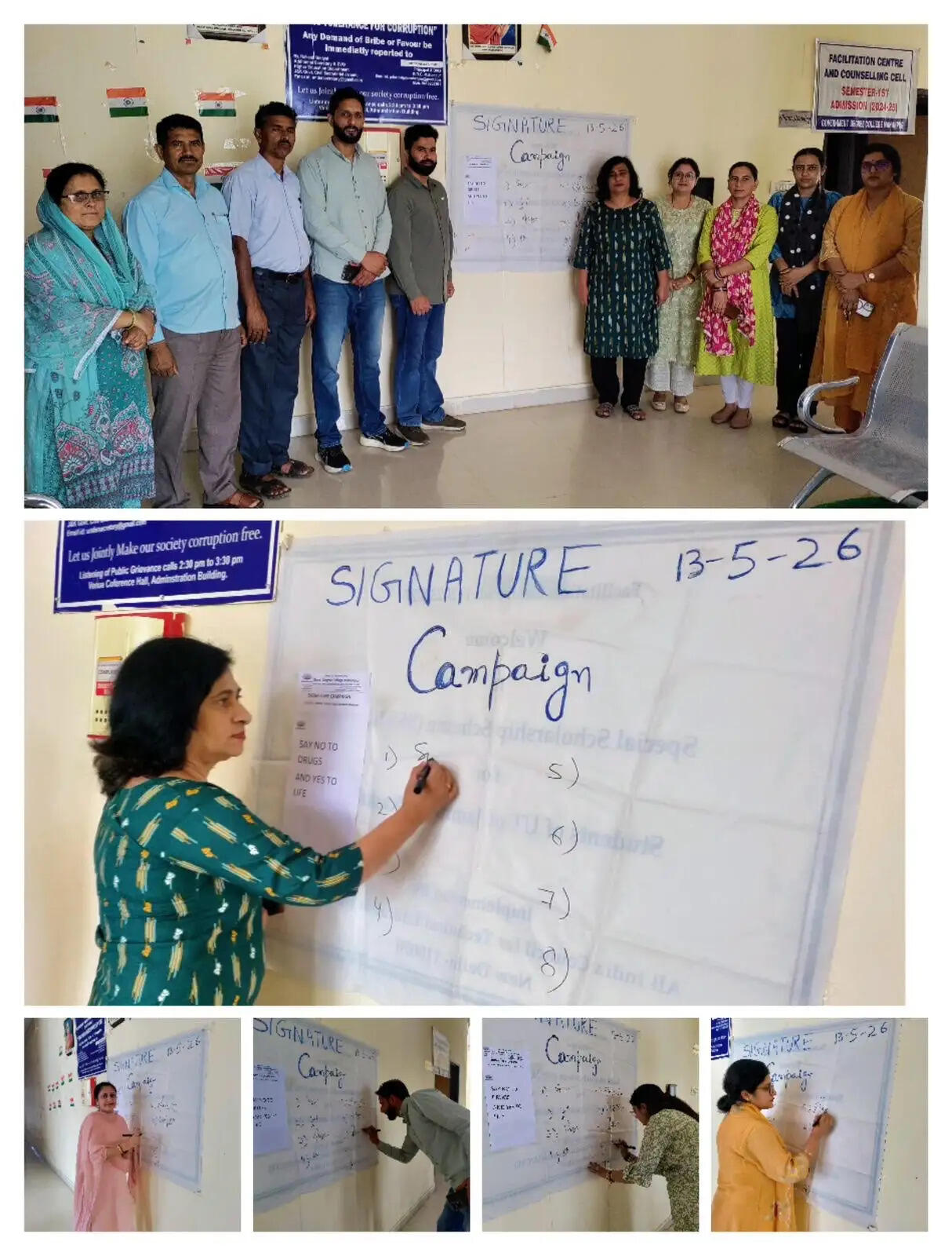 नशा मुक्त भारत अभियान के तहत महाविद्यालय में सिग्नेचर अभियान, युवाओं ने लिया नशा छोड़ने का संकल्प