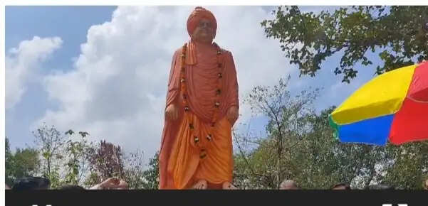 रीवाः मंत्री परमार ने किया विवेकानंद की प्रतिमा का अनावरण