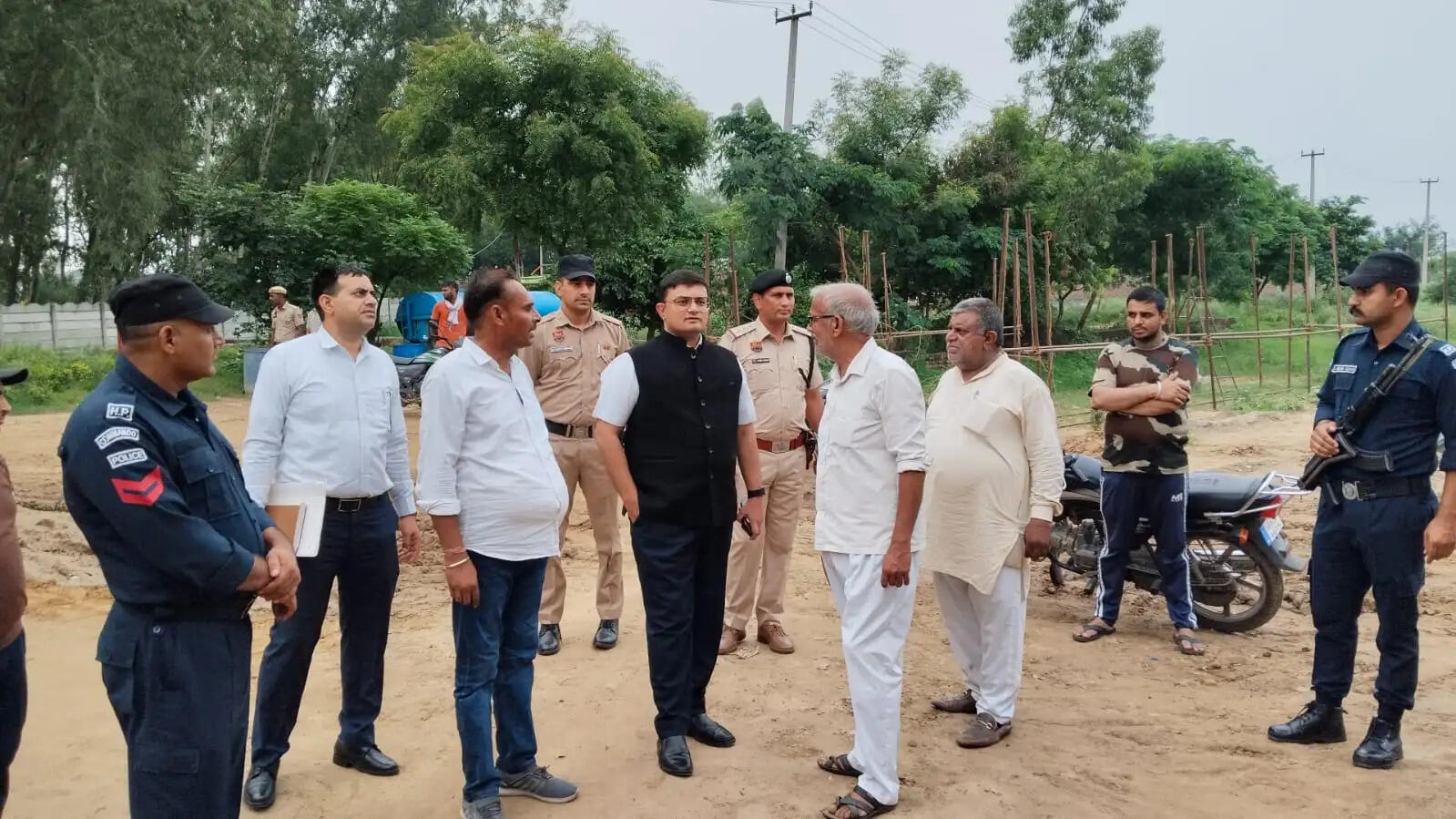 नूंह में कावड़ यात्रा को लेकर पुलिस अलर्ट, एसपी ने किया रूट का निरीक्षण