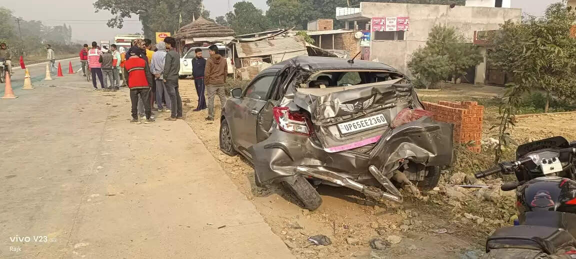 सुलतानपुर में अनियंत्रित टैंकर ने 6 गाड़ियां रौंदी, खलासी की मौत,11 घायल