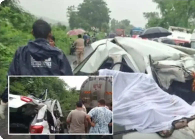 दूध के टैंकर ने कार को मारी टक्कर, एक ही परिवार के 3 लोगों की मौत