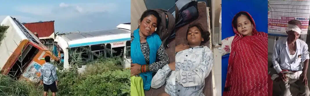 मथुरा : यूपी-हरियाणा की रोडवेज बसें आपस में टकराई, दो दर्जन यात्री घायल