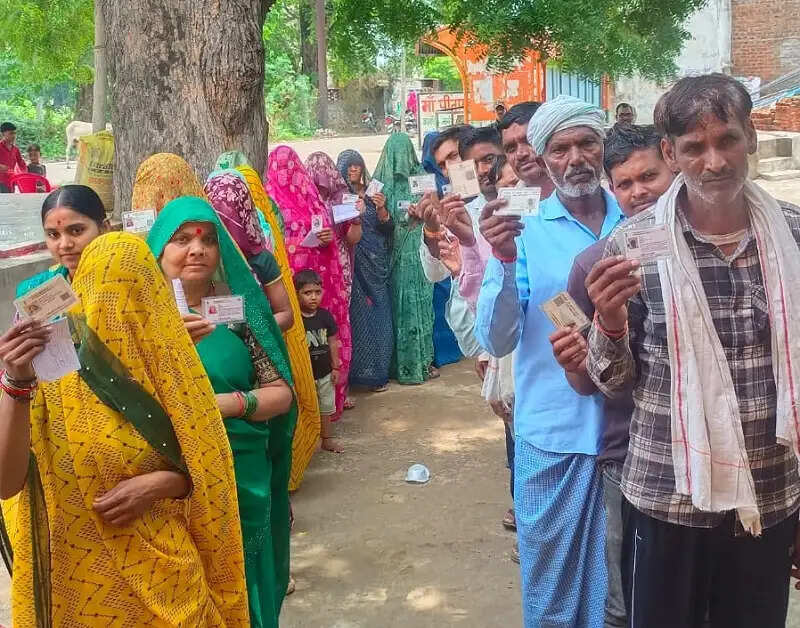 दतिया विस उपचुनाव: दोपहर एक बजे 50.26 प्रतिशत वोटिंग, मतदान केंद्रों पर लगीं लंबी कतारें