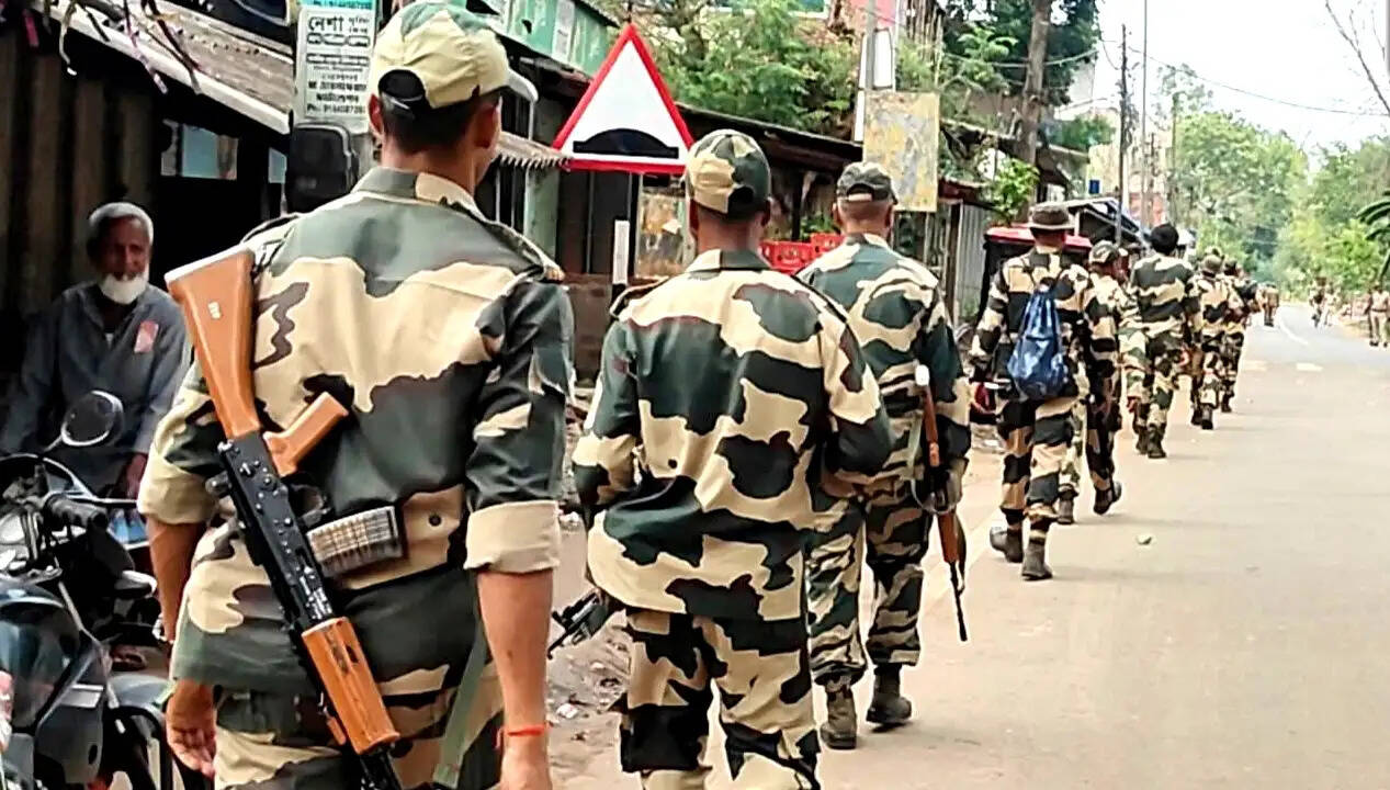 नारायणगढ़ में केंद्रीय बलों का रूट मार्च, राष्ट्रीय राजमार्ग पर कड़ी तलाशी