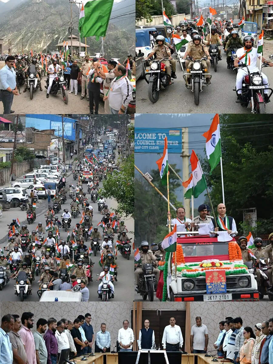 तिरंगों से सजा किश्तवाड़, बाइक-ई-ऑटो रैली में गूंजे देशभक्ति के नारे, वंदे मातरम अभियान के तहत निकली रैली, विभाजन विभीषिका स्मृति दिवस पर दो मिनट का मौन