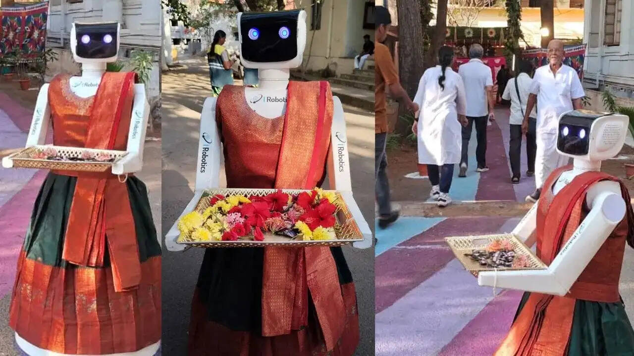 तमिलनाडुः मतदाताओं का स्वागत करने वाले ‘रोबोट’ ने खींचा लोगों का ध्यान