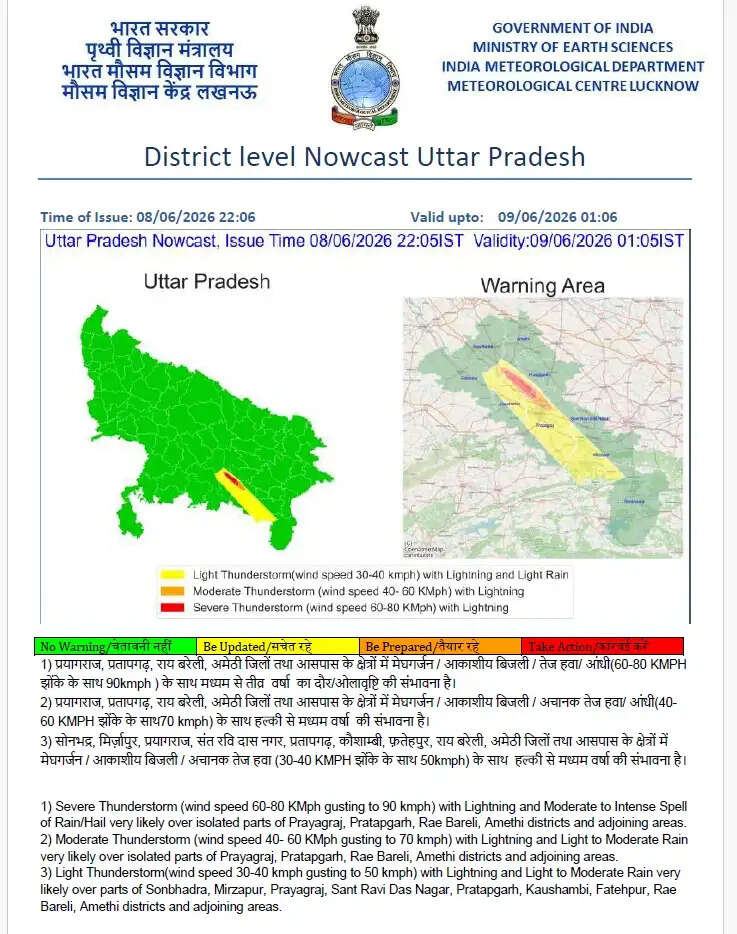 मौसम : प्रयागराज समेत तीन जिलों में रेड अलर्ट