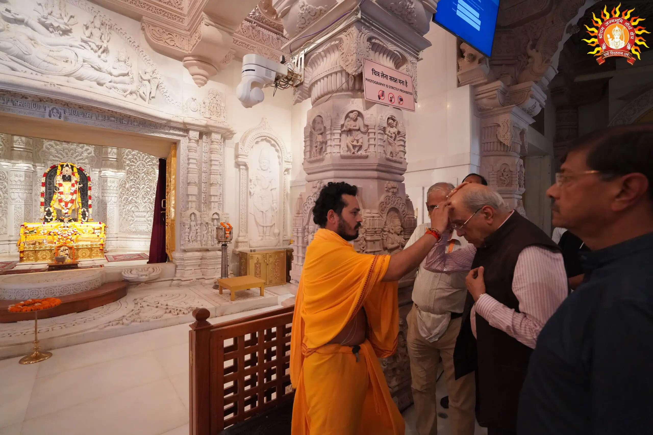 राम मन्दिर निर्माण समिति के अध्यक्ष ने निर्माण स्थल का निरीक्षण कर की बैठक