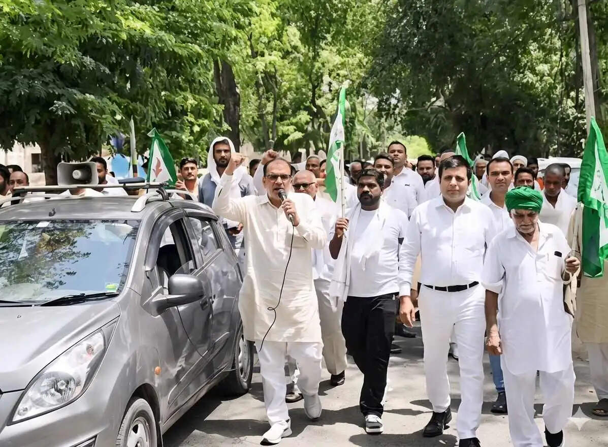 यमुनानगर:भूमि अधिग्रहण नीति के विरोध में किसानों ने किया प्रदर्शन