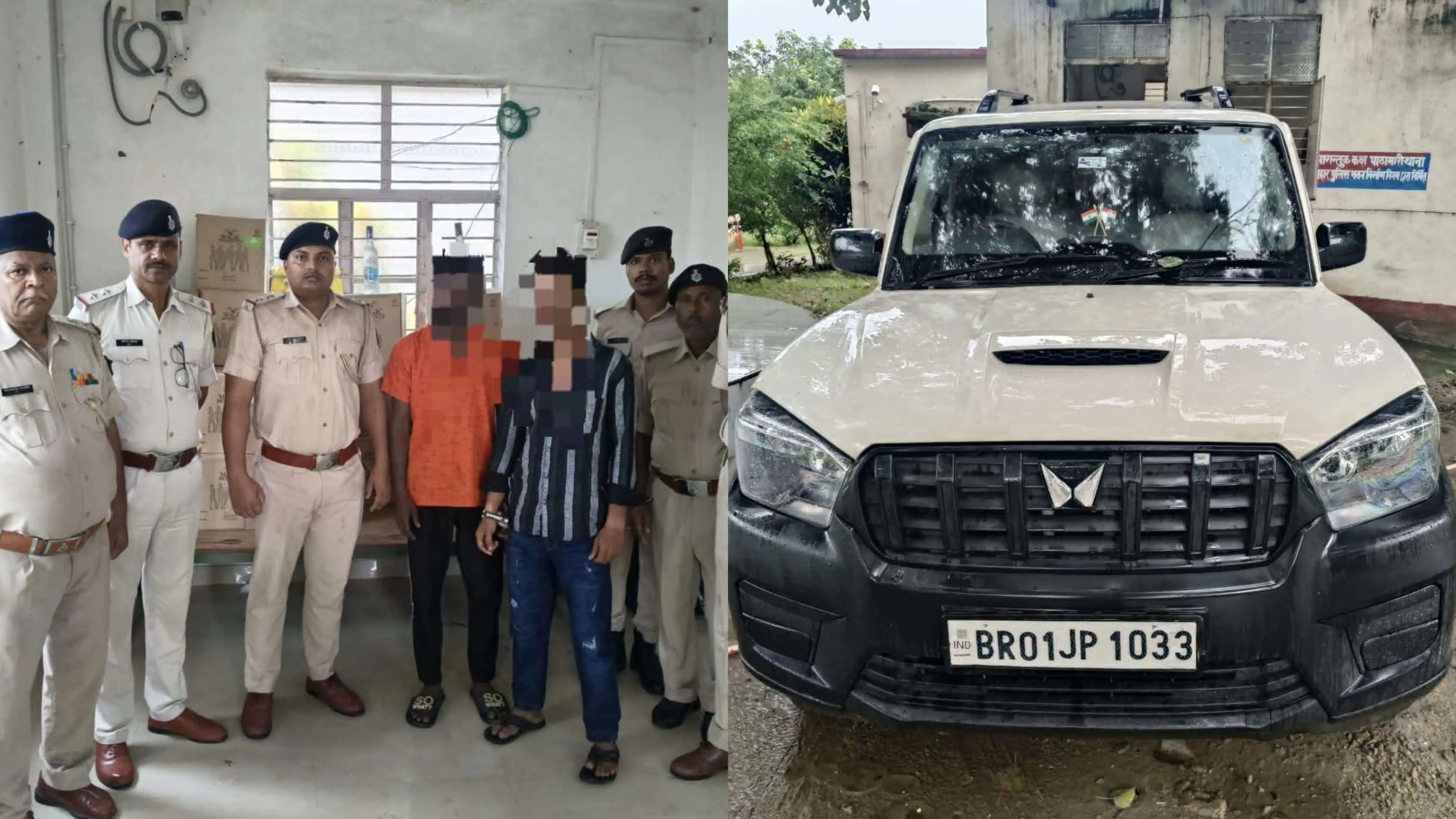 पाठामारी पुलिस ने 279 लीटर विदेशी शराब के साथ दो तस्करों को दबोचा, स्कॉर्पियो जब्त